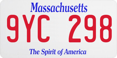 MA license plate 9YC298