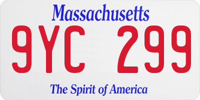 MA license plate 9YC299