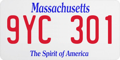 MA license plate 9YC301