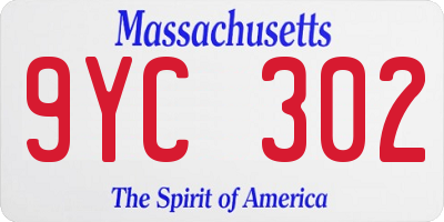 MA license plate 9YC302
