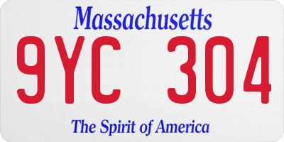 MA license plate 9YC304