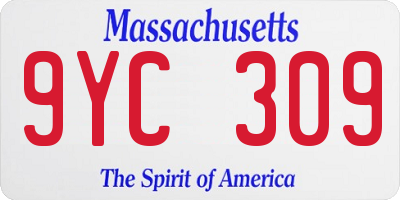 MA license plate 9YC309