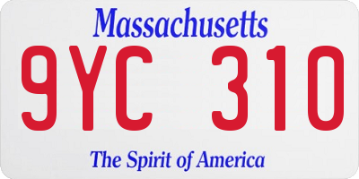 MA license plate 9YC310