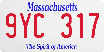 MA license plate 9YC317