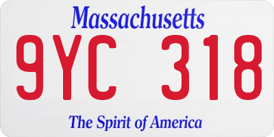 MA license plate 9YC318