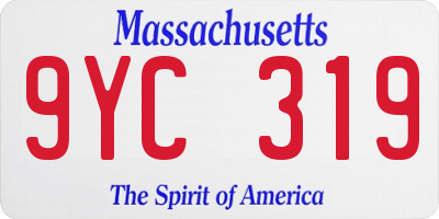 MA license plate 9YC319