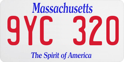 MA license plate 9YC320