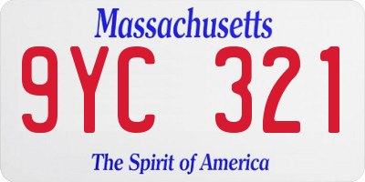 MA license plate 9YC321