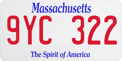 MA license plate 9YC322