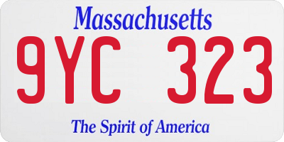 MA license plate 9YC323