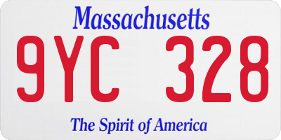 MA license plate 9YC328