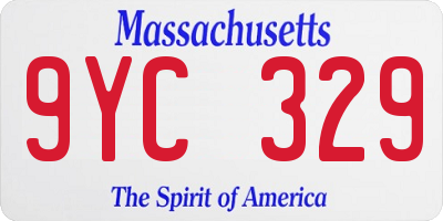 MA license plate 9YC329