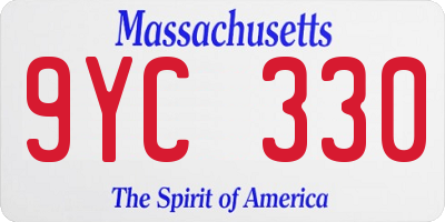 MA license plate 9YC330