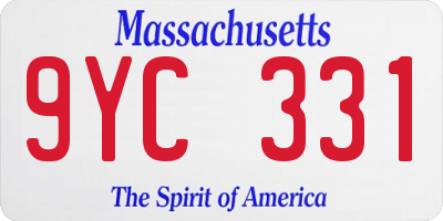 MA license plate 9YC331