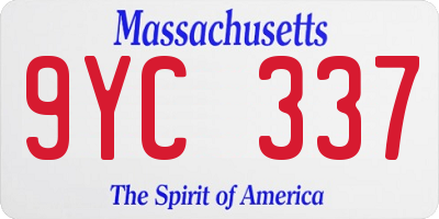MA license plate 9YC337