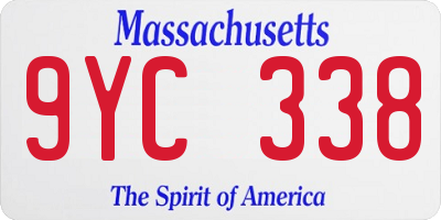 MA license plate 9YC338