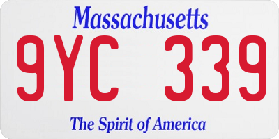 MA license plate 9YC339