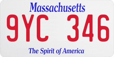 MA license plate 9YC346