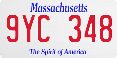 MA license plate 9YC348