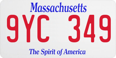 MA license plate 9YC349