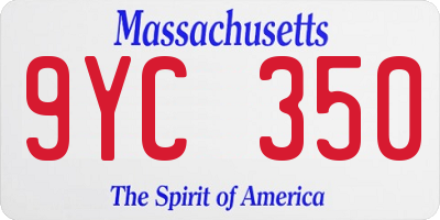 MA license plate 9YC350