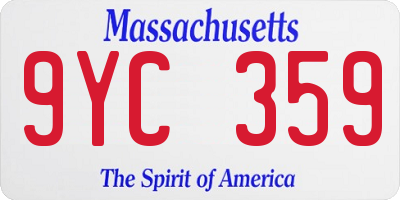 MA license plate 9YC359