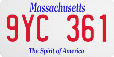 MA license plate 9YC361