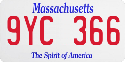 MA license plate 9YC366