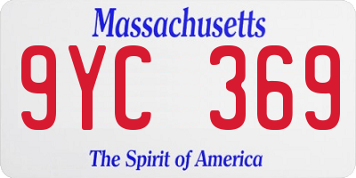 MA license plate 9YC369