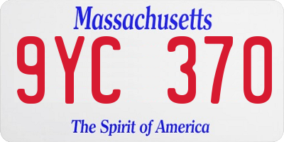 MA license plate 9YC370