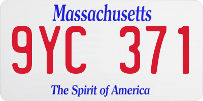 MA license plate 9YC371