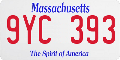 MA license plate 9YC393