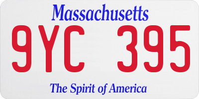 MA license plate 9YC395