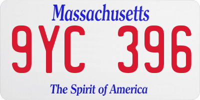 MA license plate 9YC396