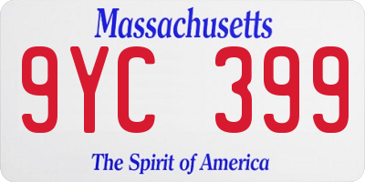 MA license plate 9YC399