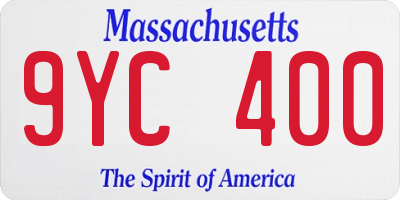 MA license plate 9YC400