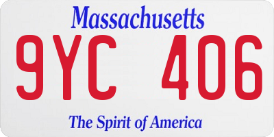 MA license plate 9YC406