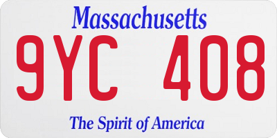 MA license plate 9YC408