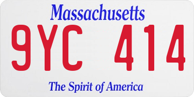 MA license plate 9YC414
