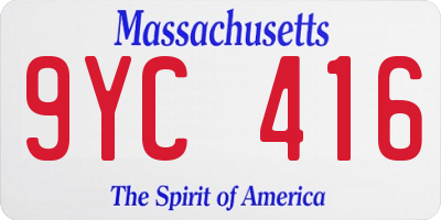 MA license plate 9YC416