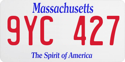 MA license plate 9YC427