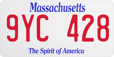 MA license plate 9YC428