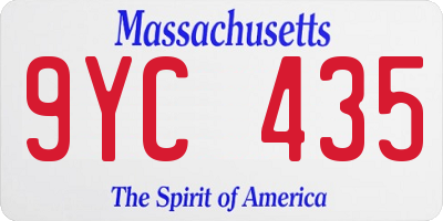MA license plate 9YC435