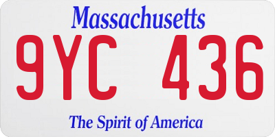 MA license plate 9YC436