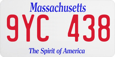 MA license plate 9YC438