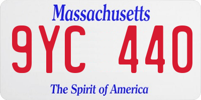 MA license plate 9YC440