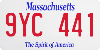 MA license plate 9YC441
