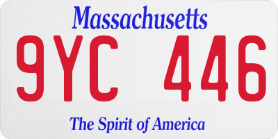 MA license plate 9YC446