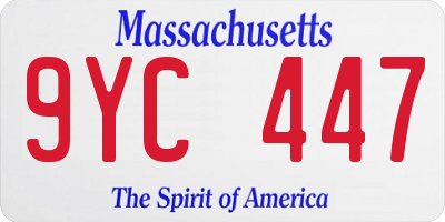 MA license plate 9YC447