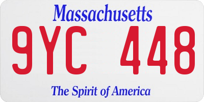 MA license plate 9YC448